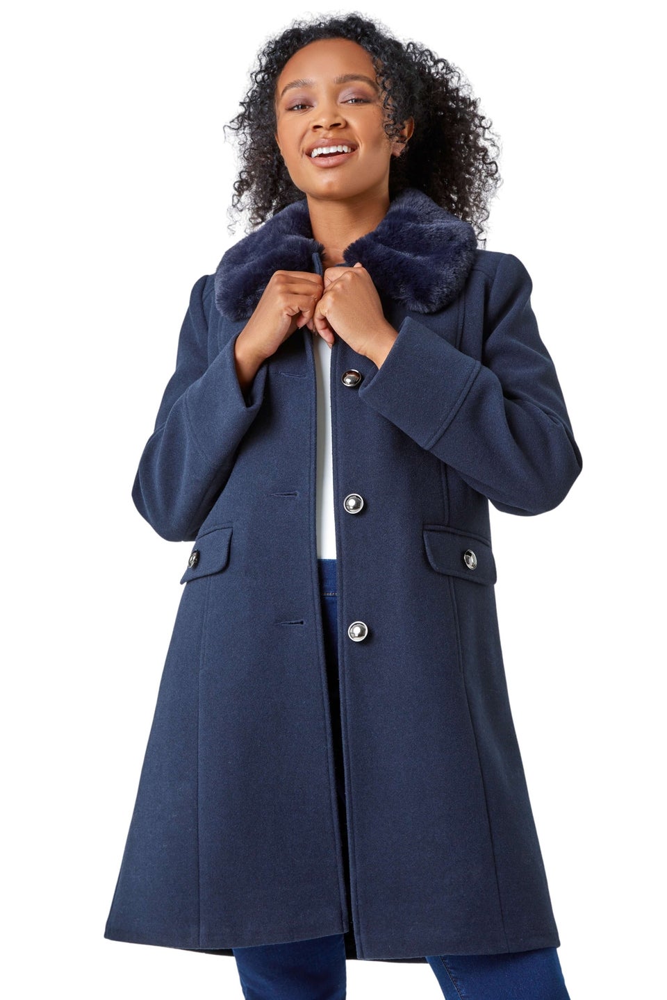 Matalan outlet navy coat