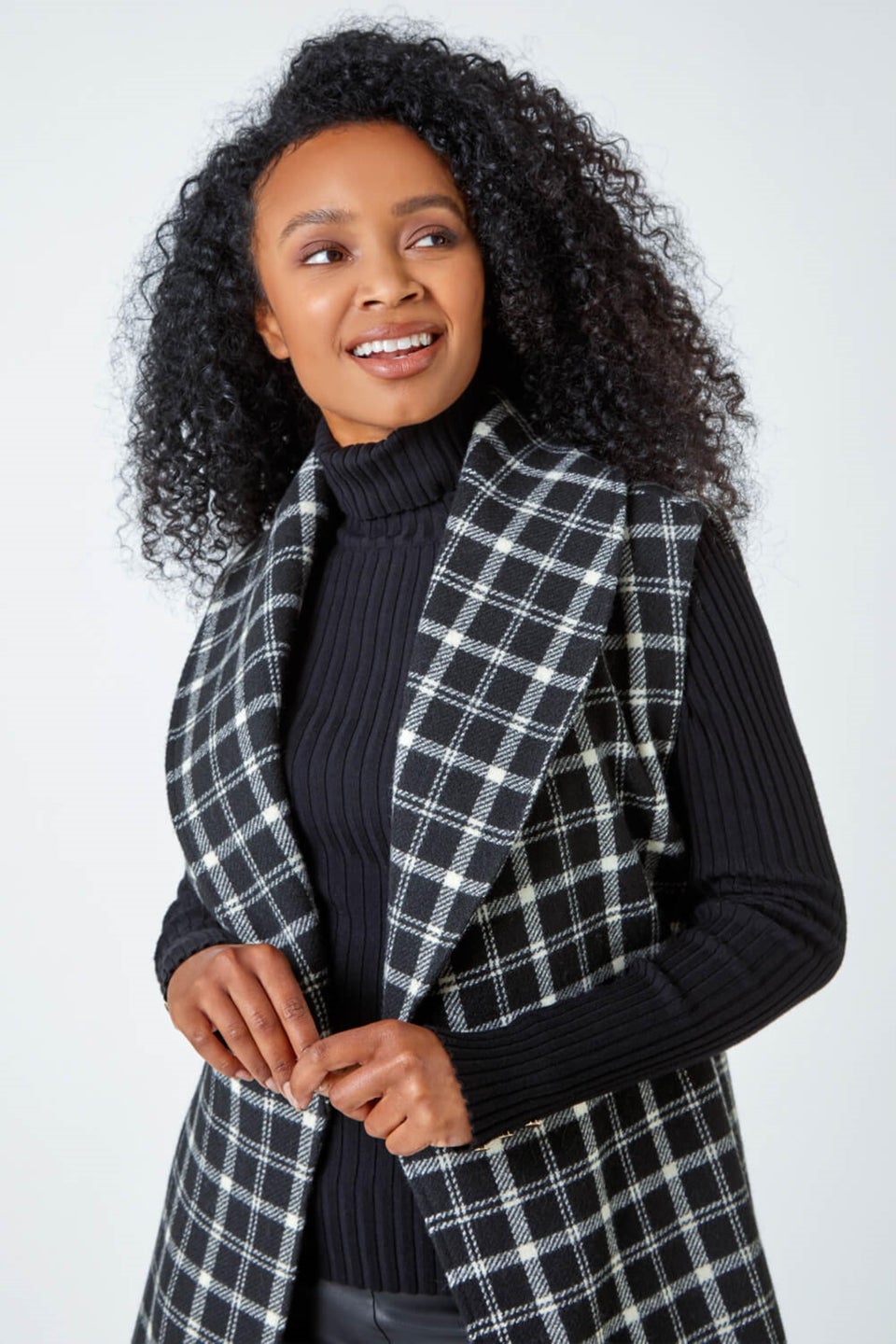 Checked coat petite online