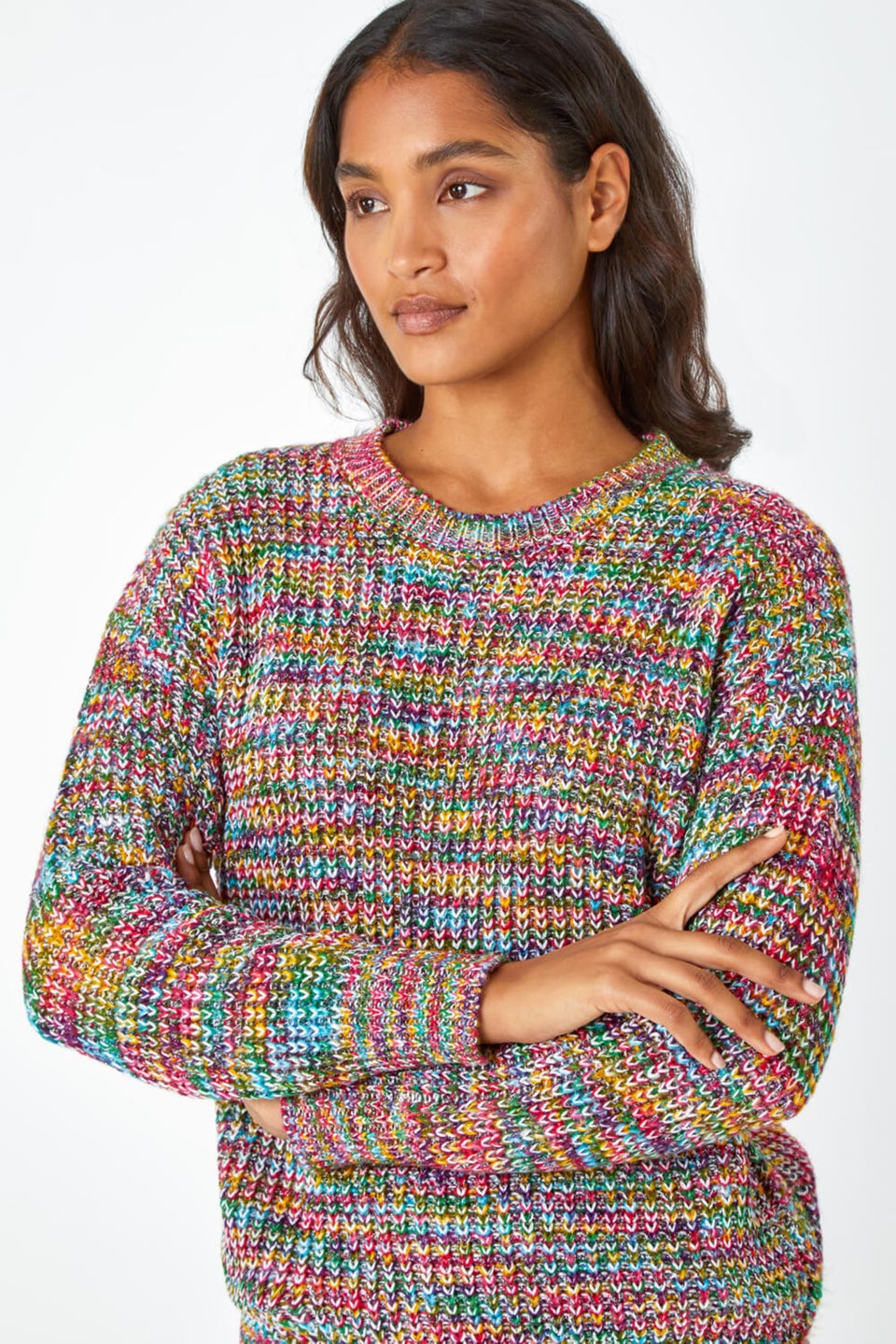 Roman Multi Cotton Blend Shimmer Jumper Matalan
