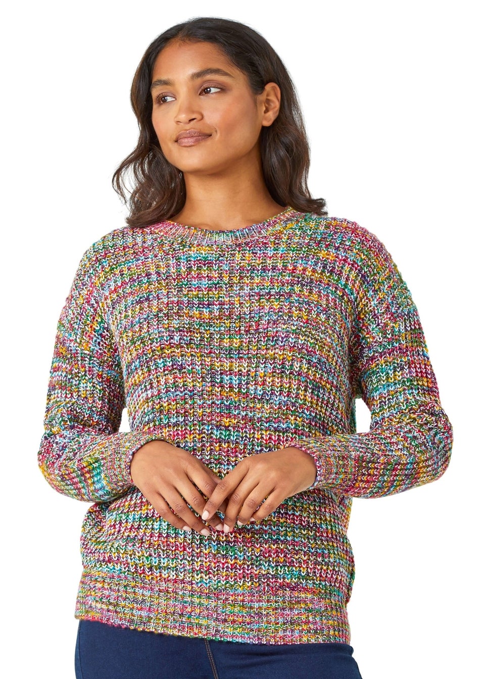 Roman Multi Cotton Blend Shimmer Jumper