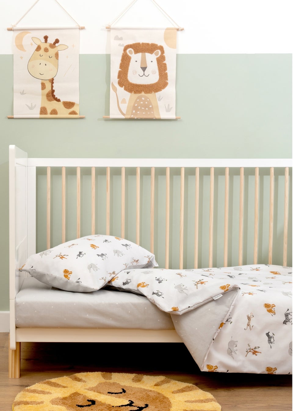 Clair de Lune Jungle Dream 2 Pack Cot Bed Sheets 140 x 70 cm Matalan