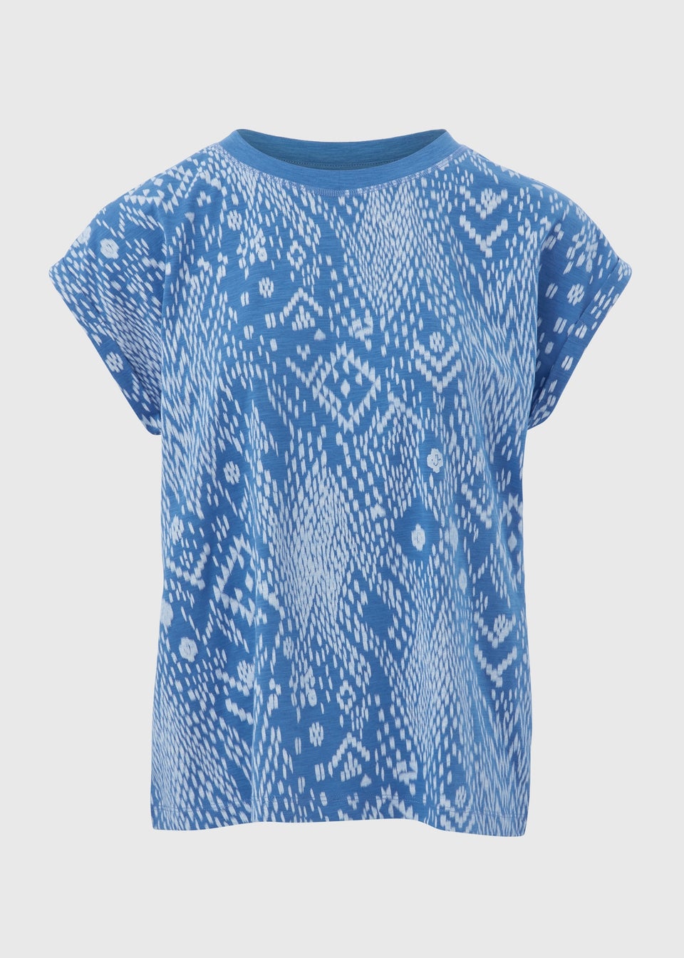 Blue Printed Relaxed Fit T-Shirt