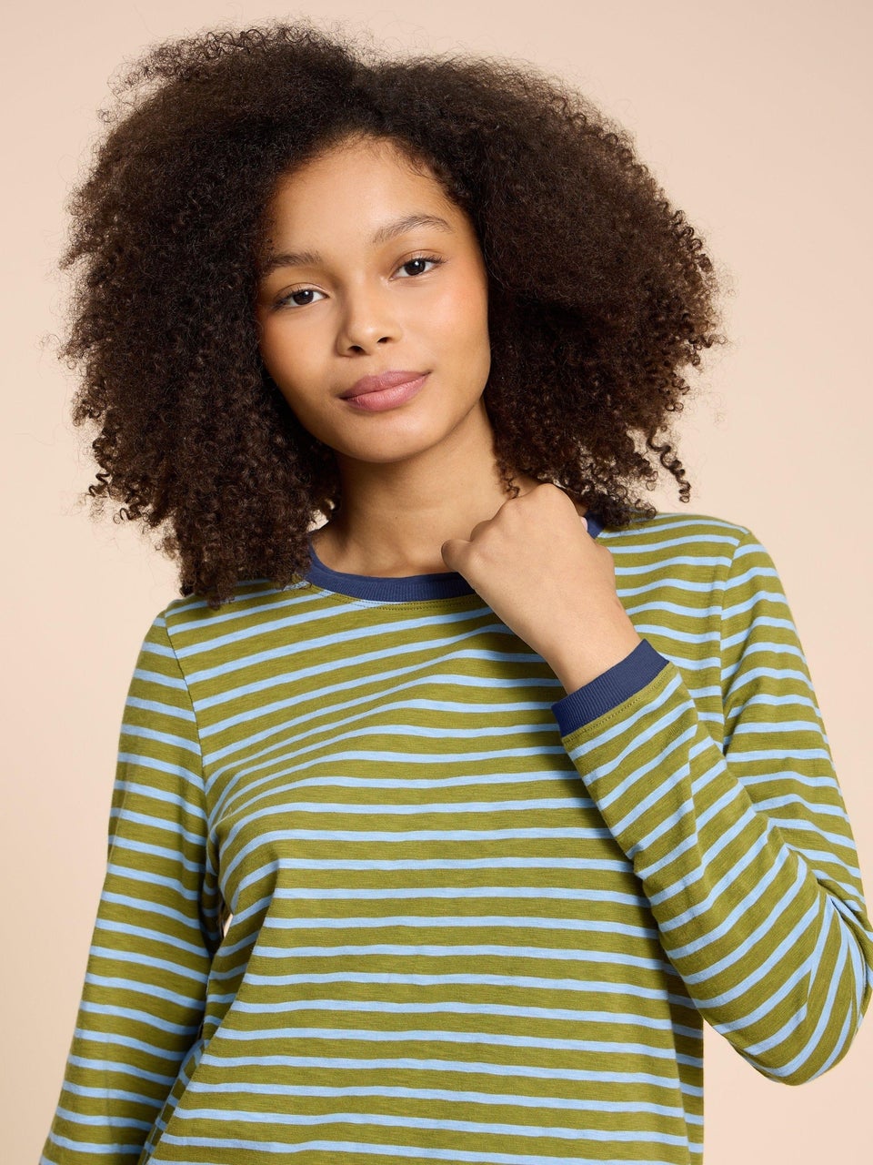 Clara Langarmshirt aus Materialmix