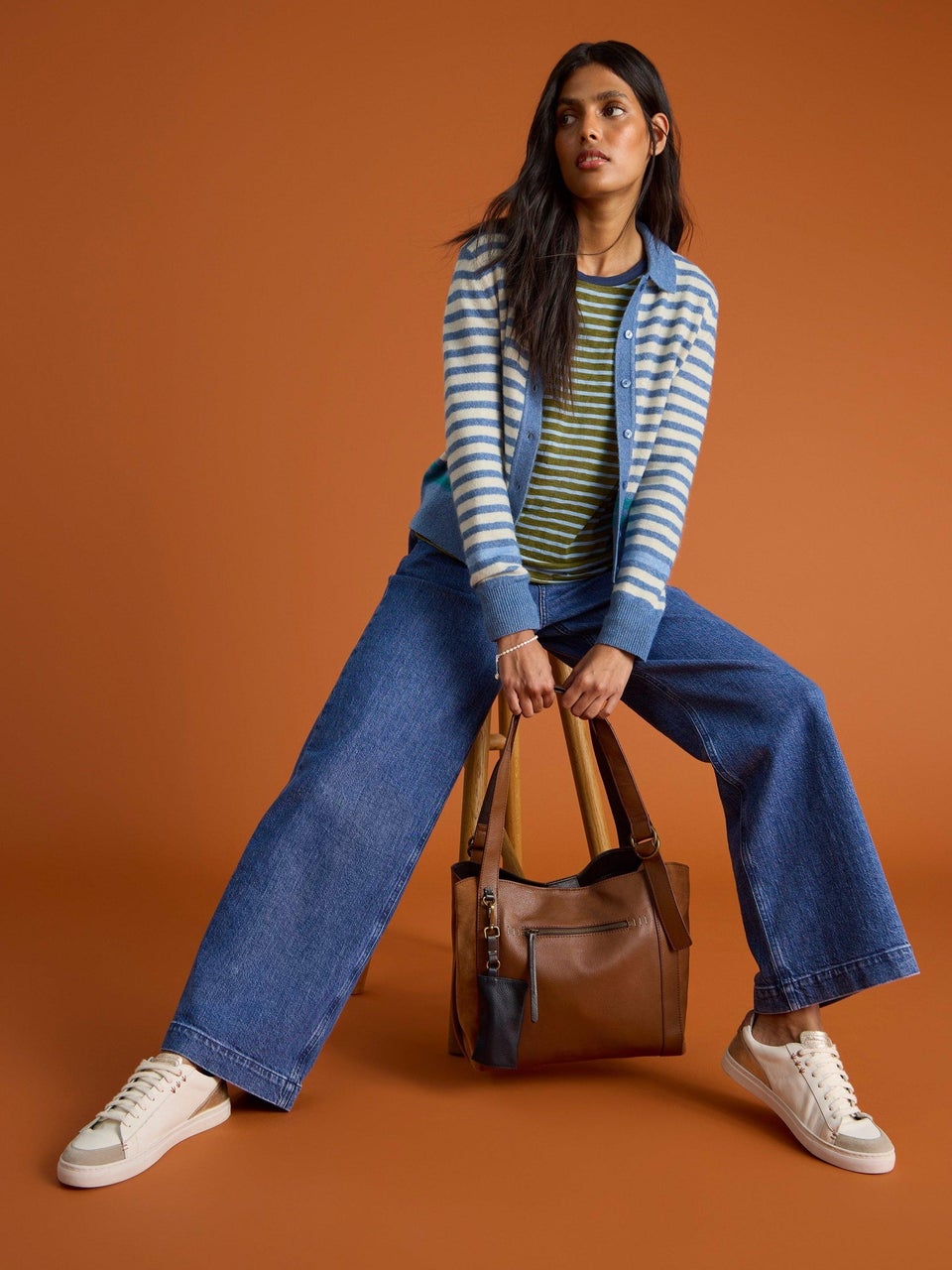 Clara Langarmshirt aus Materialmix