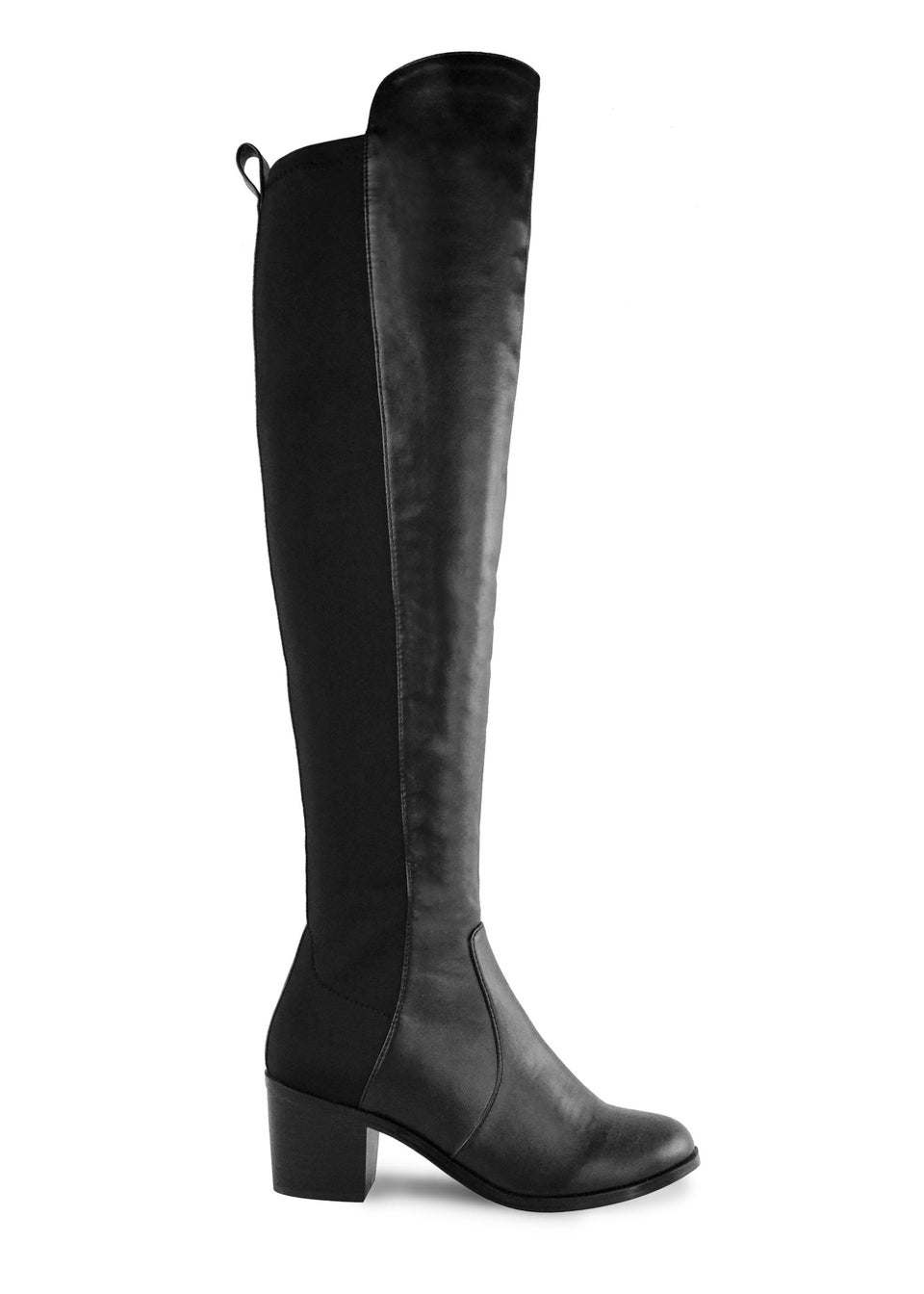 Where's That From Black Pu Britta Thigh High Heeled Boots