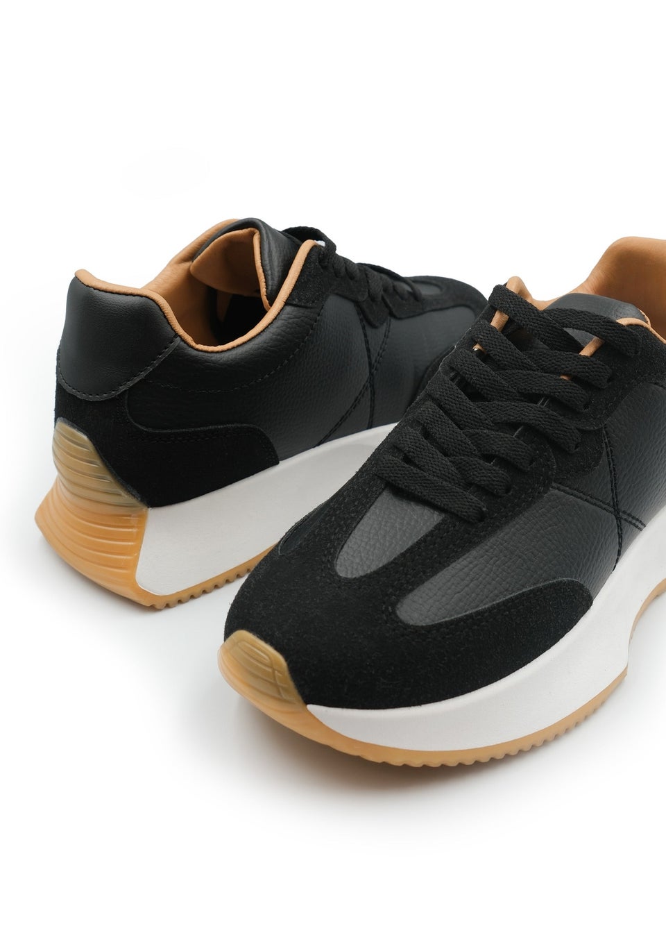 Where's That From Black Suede Metro Runner Trainers