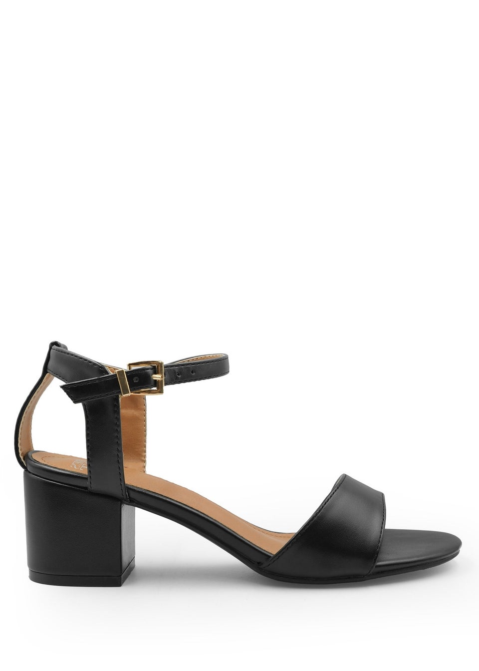 Where's That From Black Pu Adrianna Strappy  Block Heels