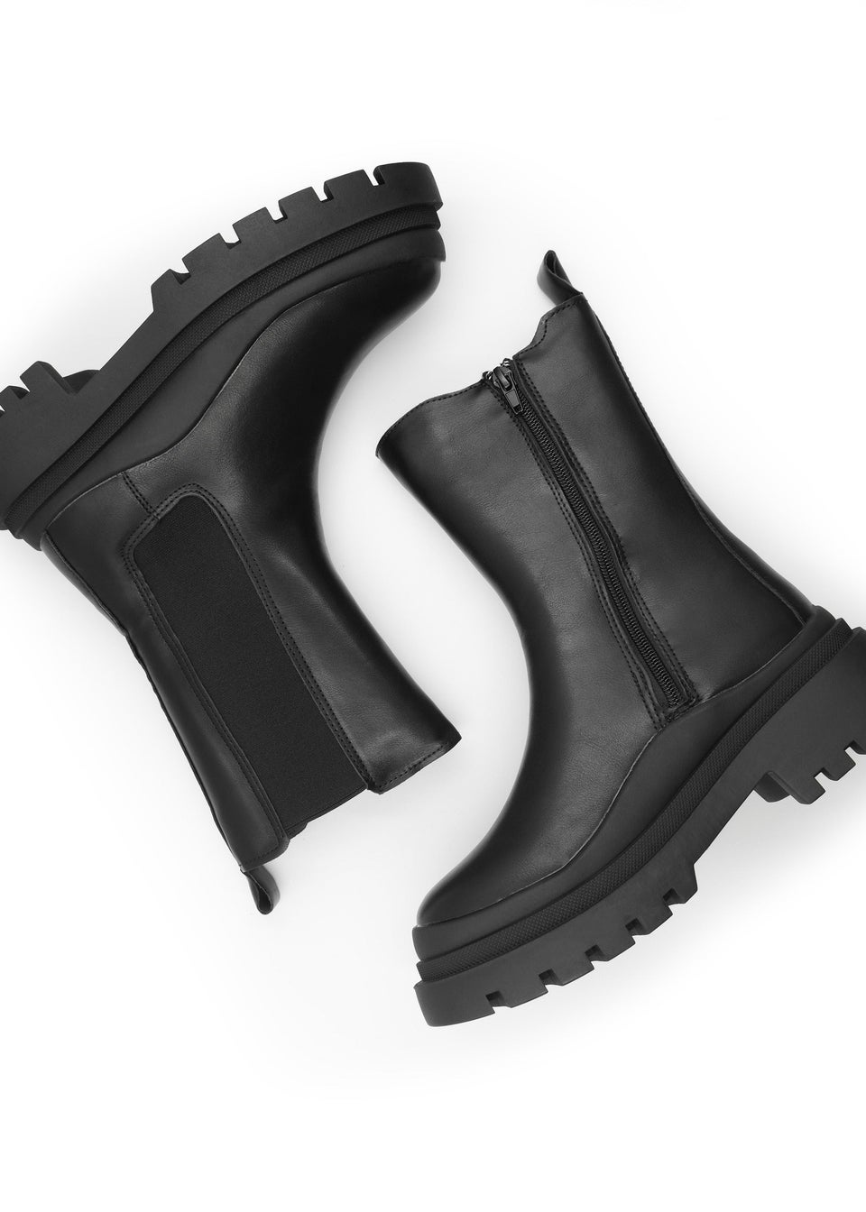 Where's That From Black Pu Isabel Chunky Chelsea Boots