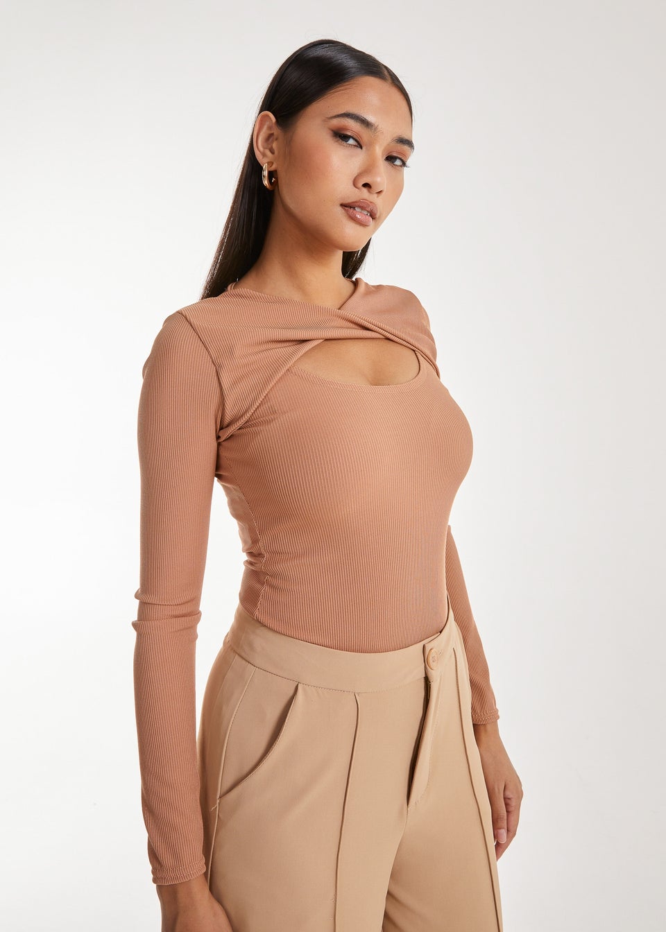 Pink Vanilla Camel Twist Letterbox Long Sleeve Body
