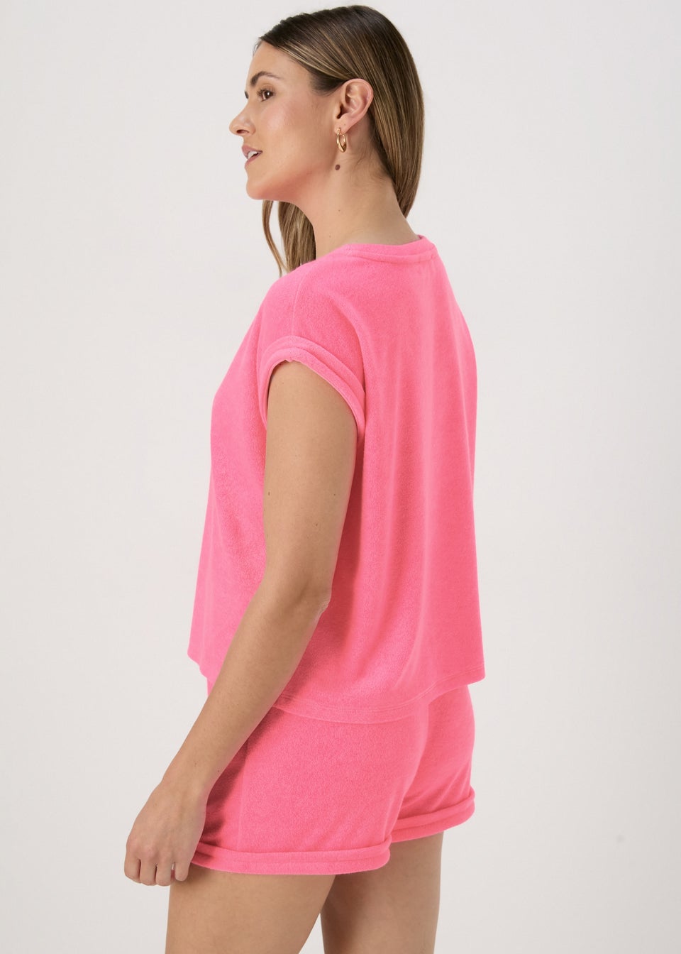 Towelling Top Pink