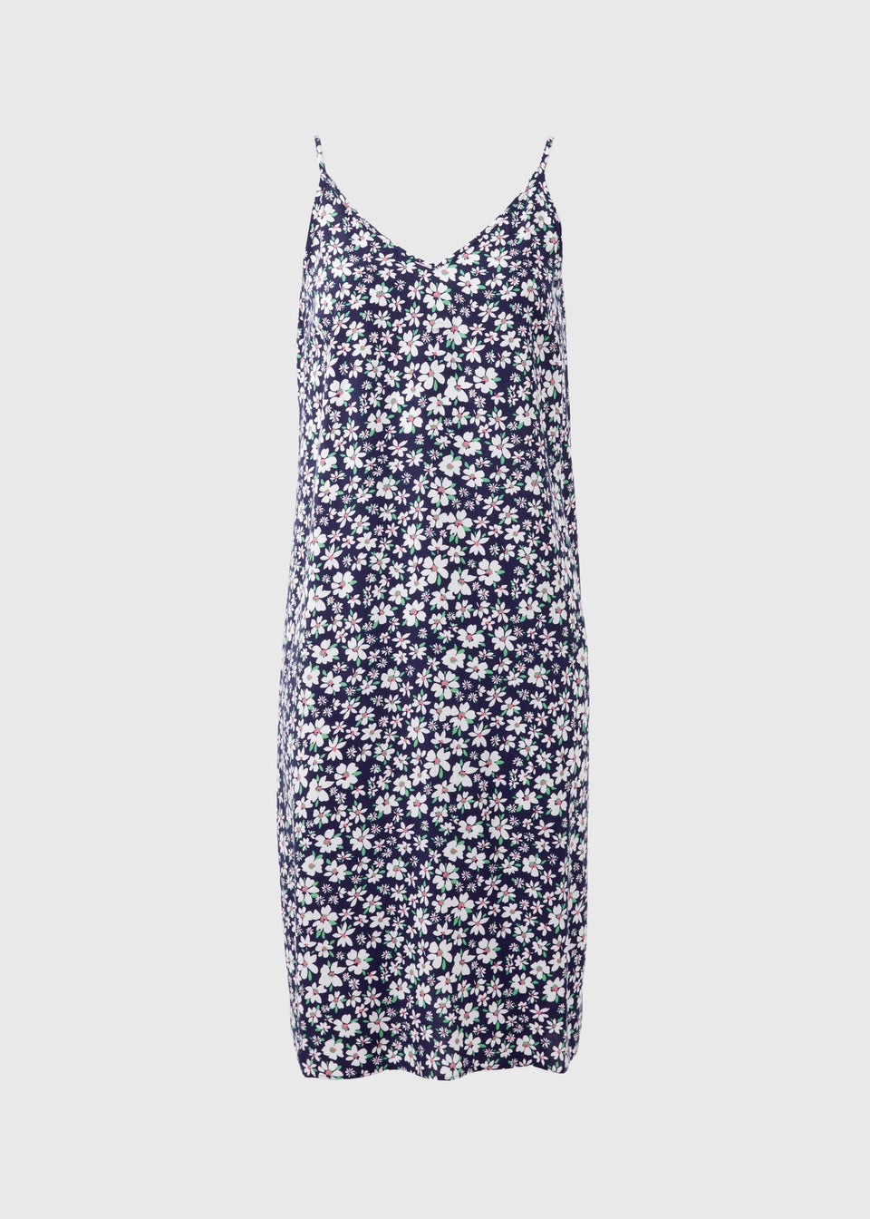 Navy Daisy Viscose Midi Cami Dress