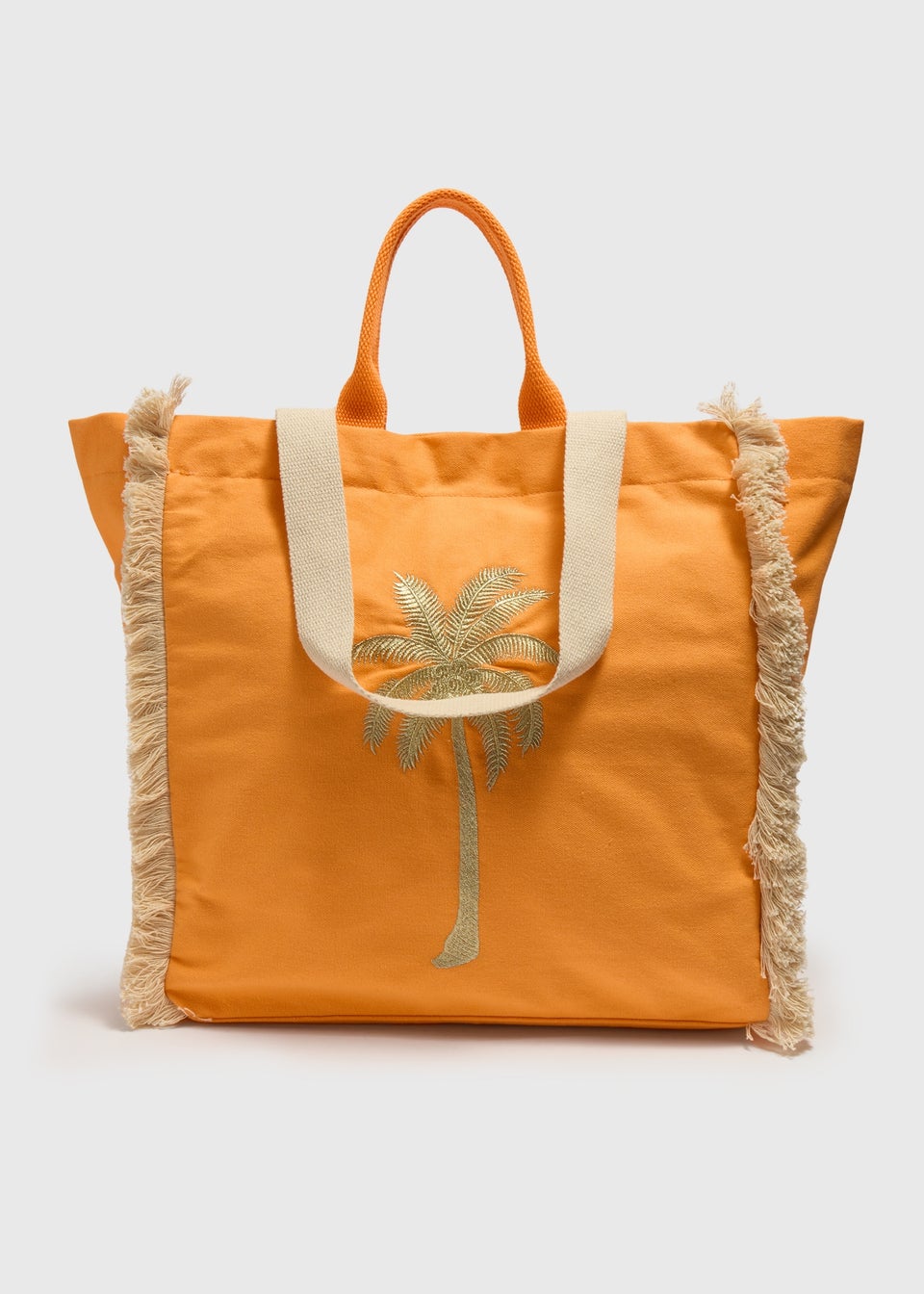 Orange Palm Tree Beach Bag