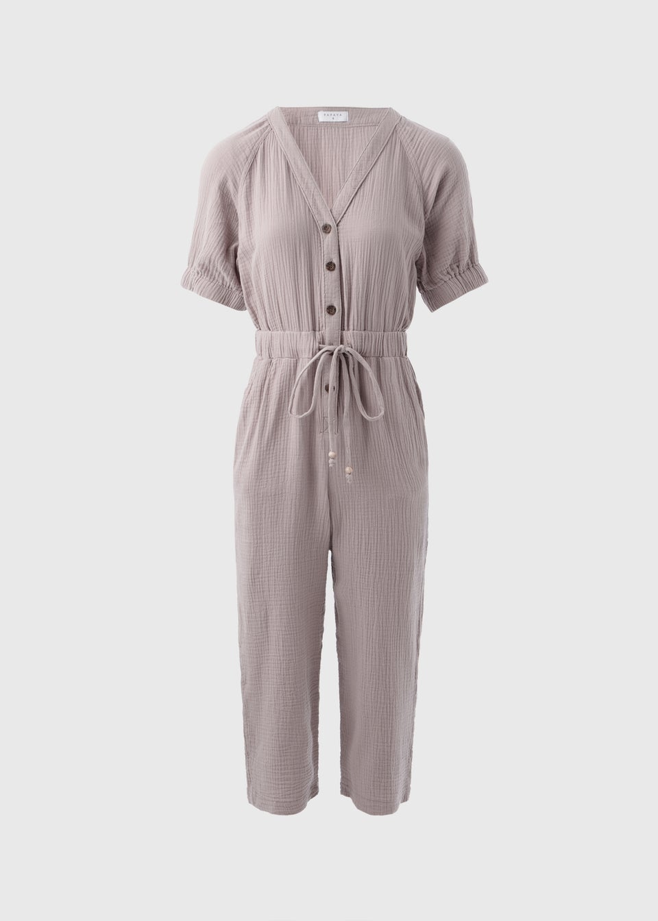 Taupe Double Cloth Jumpsuit