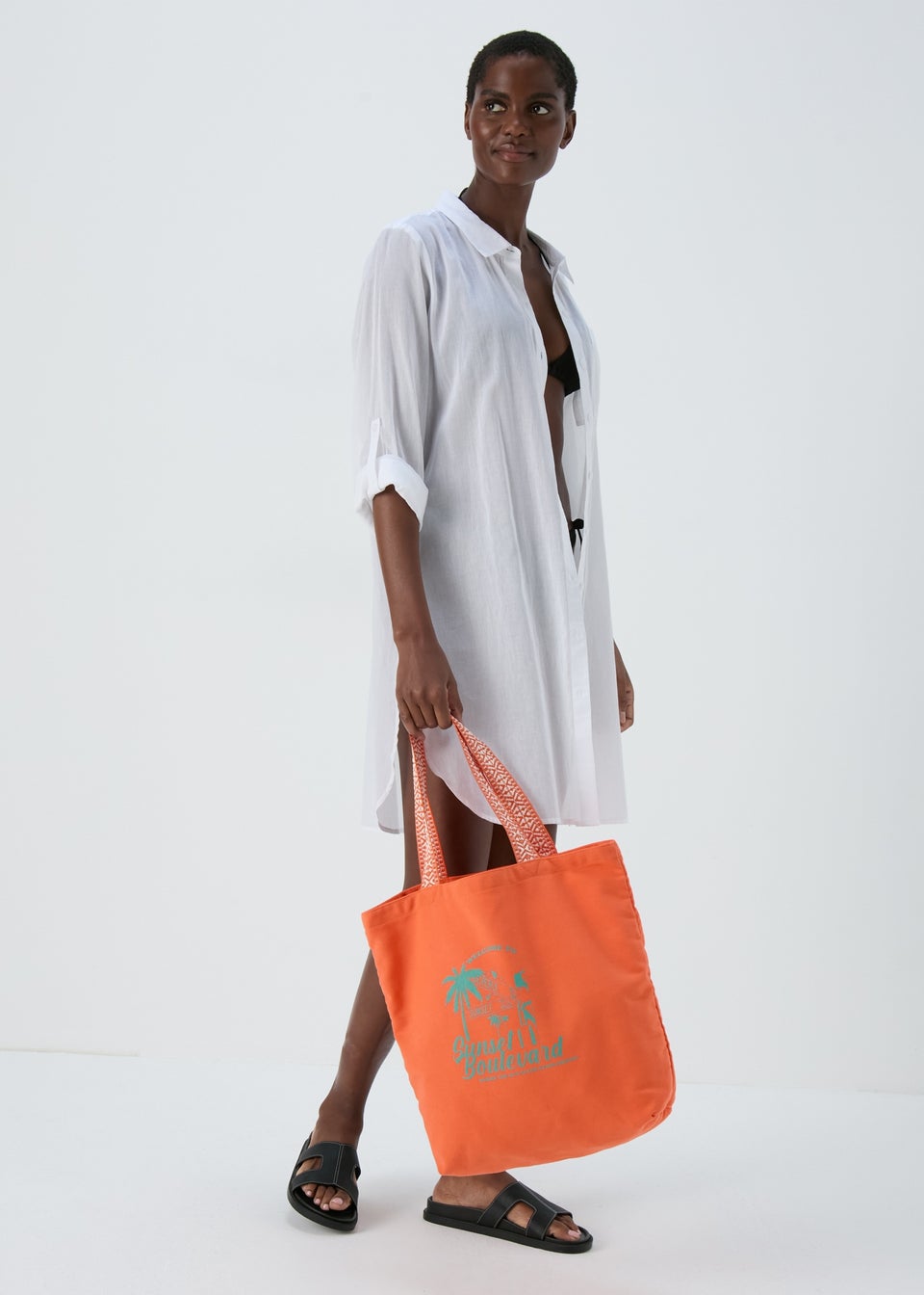 Orange canvas bag store