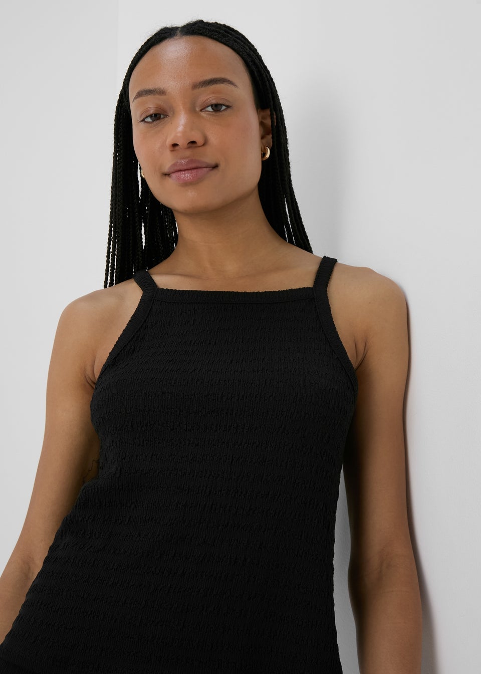 Black Textured Co Ord Vest