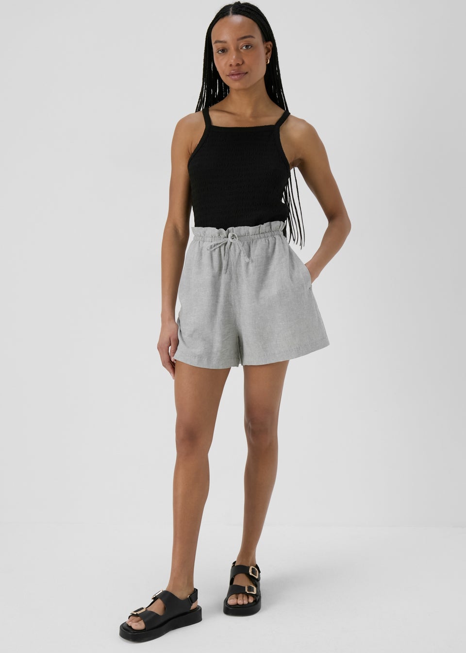 Black Textured Co Ord Vest