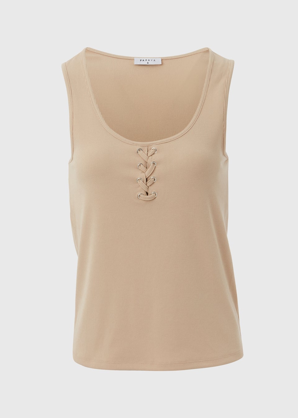 Beige Scoop Neck Vest