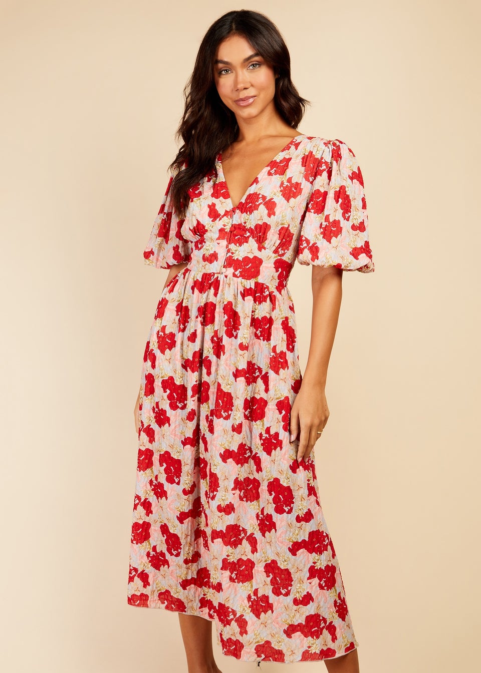 Little Mistress Floral Midi Tea Dress