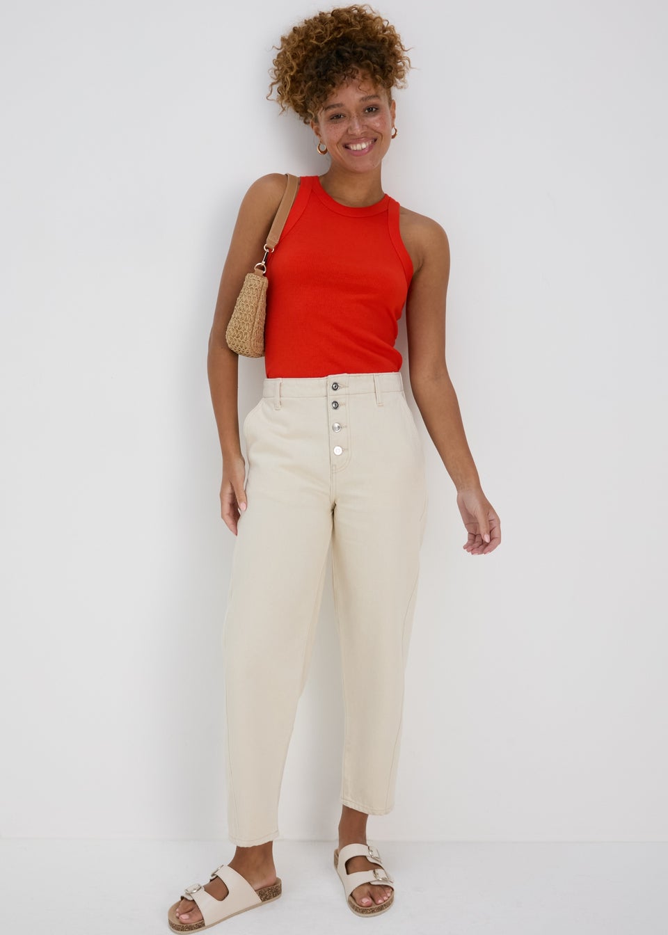 Red High Neck Vest