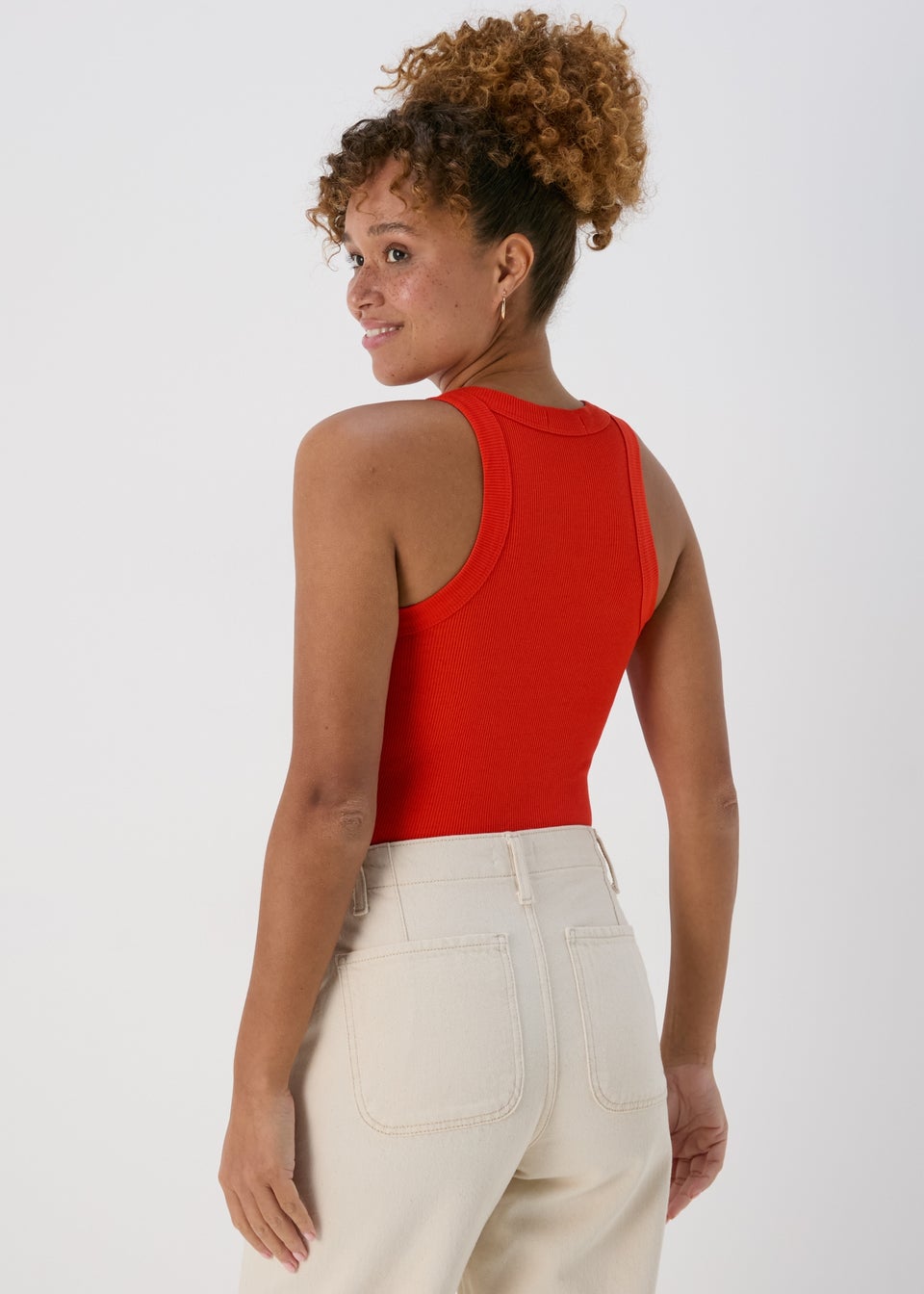 Red High Neck Vest