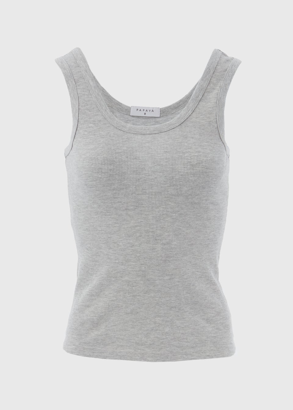 Grey Rib Scoop Neck Vest