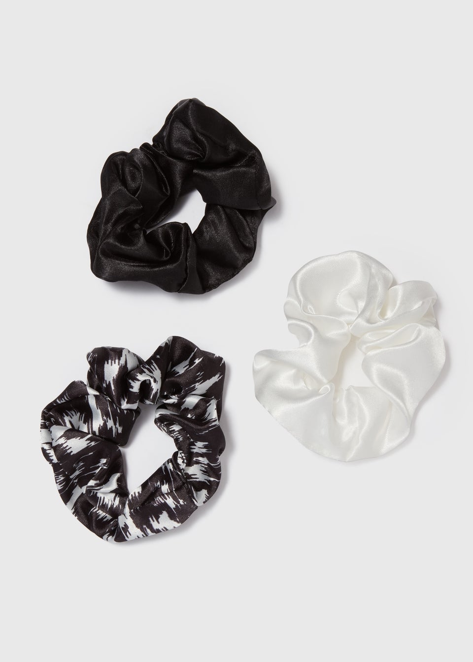 3 Pack Black & White Scrunchies