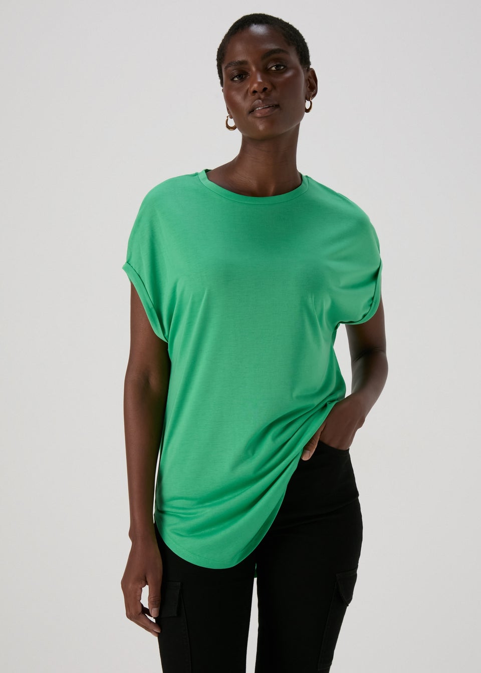 Green Longline T Shirt Matalan