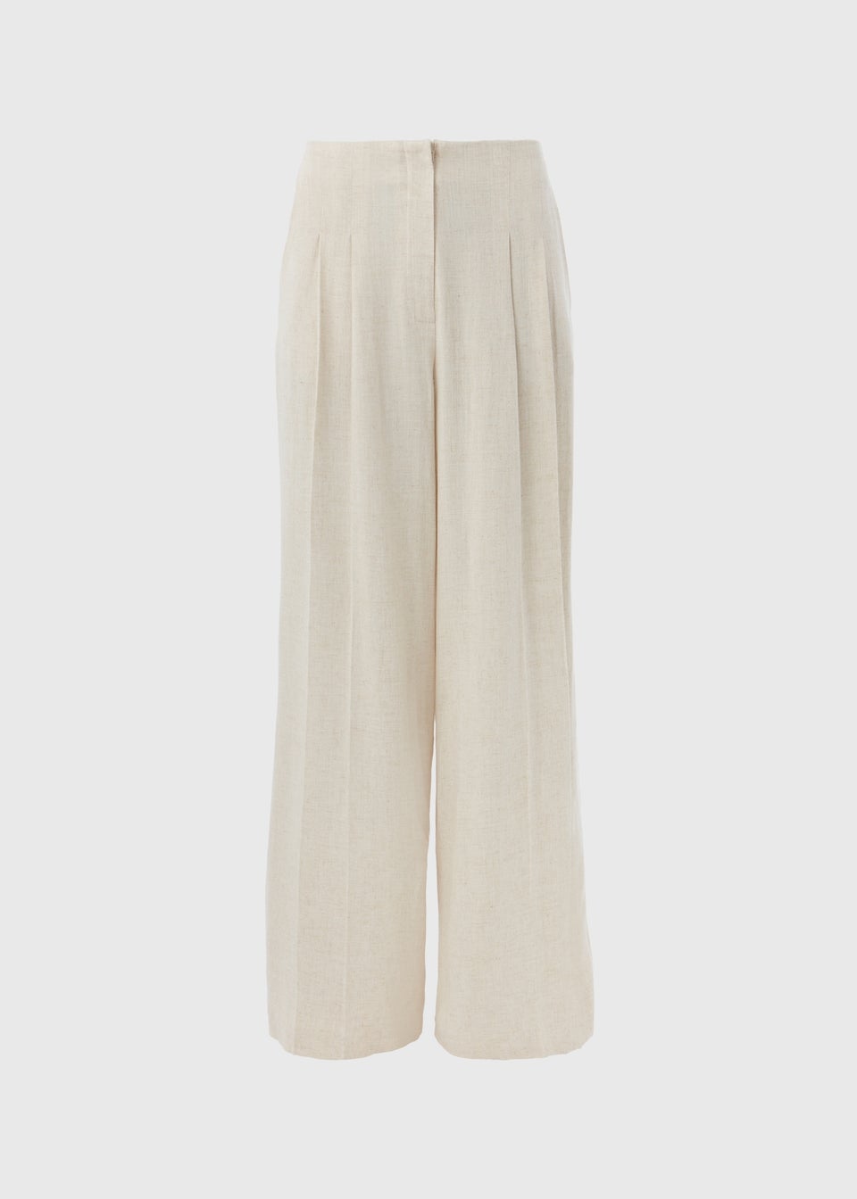 Et Vous Beige Wide Leg Linen Trousers
