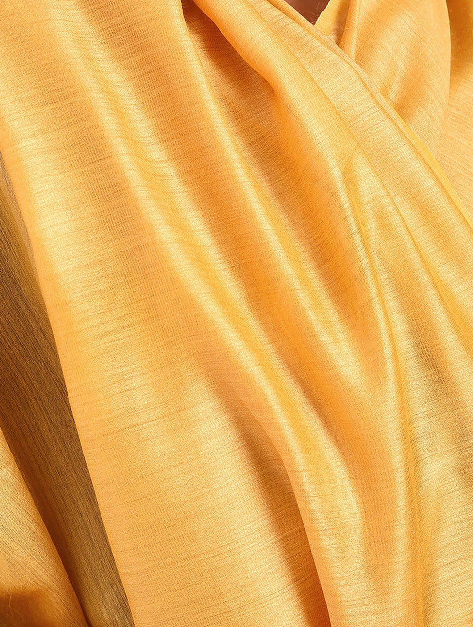 Women Orange Silk Hand Woven Dupatta