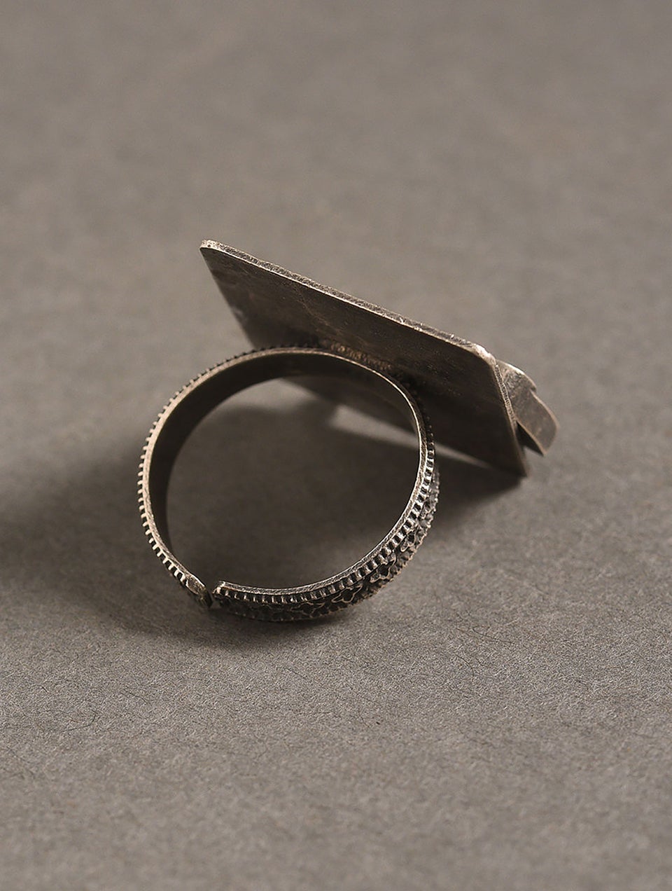 Women Antique Silver Adjustable Oxidized Silver Silver Ring