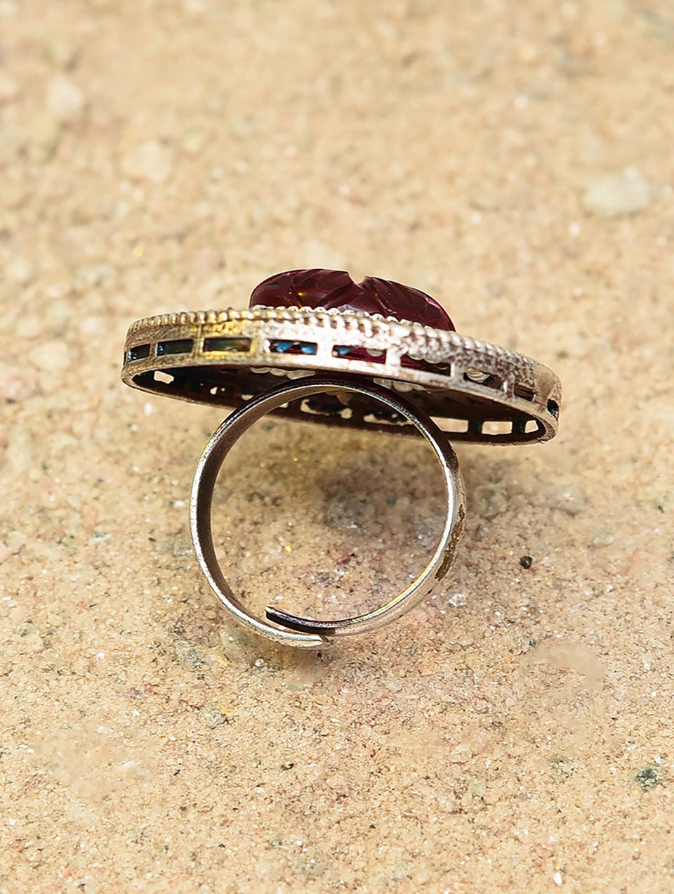 Women Silver Tone Adjustable Ring