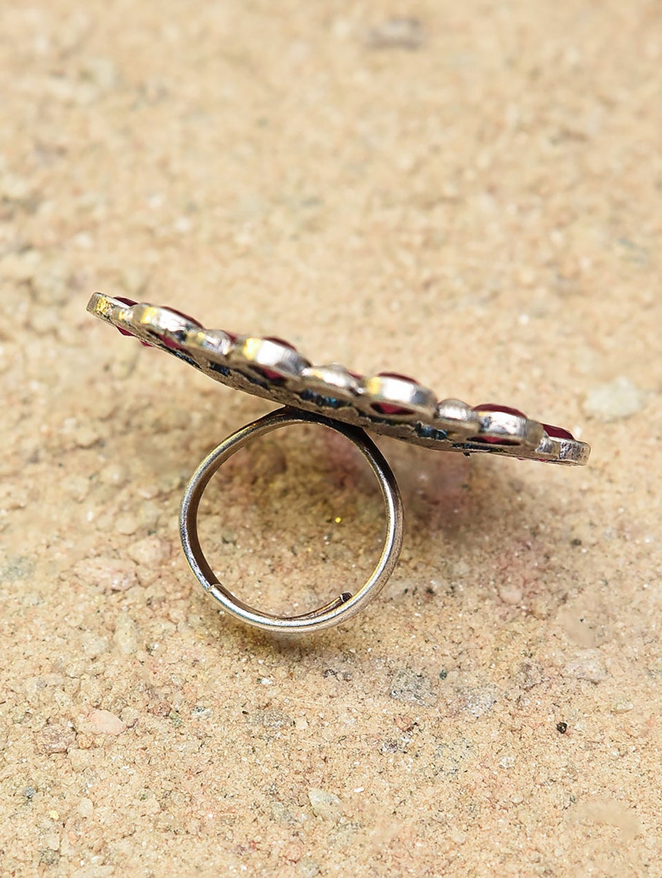 Women Silver Tone Adjustable Ring