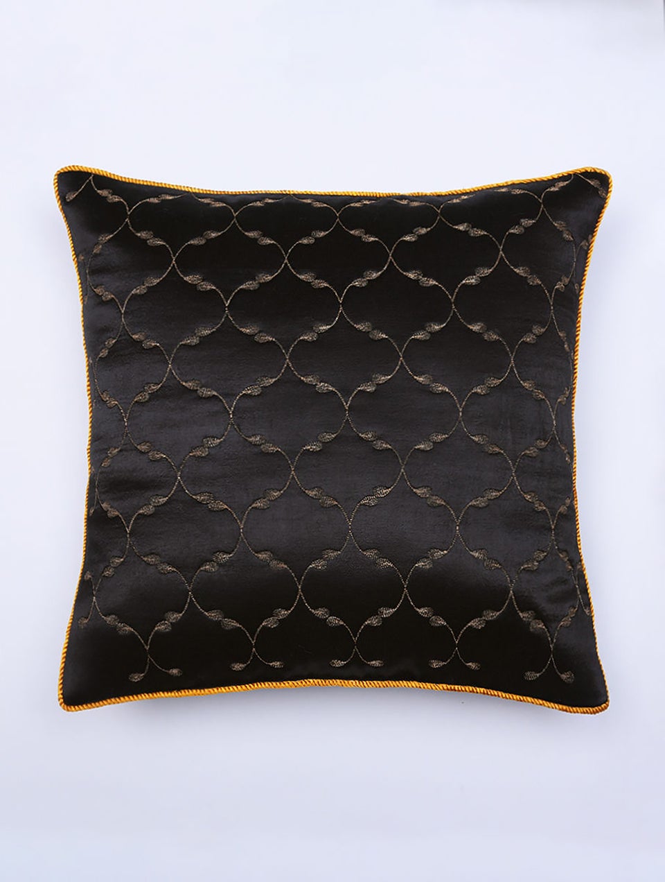 Bidri Inspired Quilted Mashru Cushion Cover
