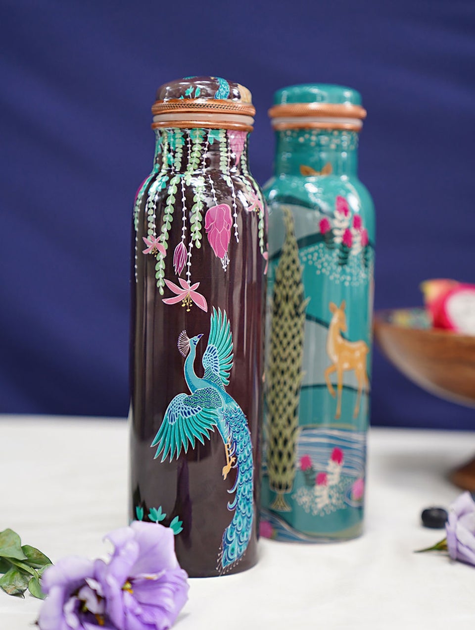 Handcrafted Decal Copper Bottle