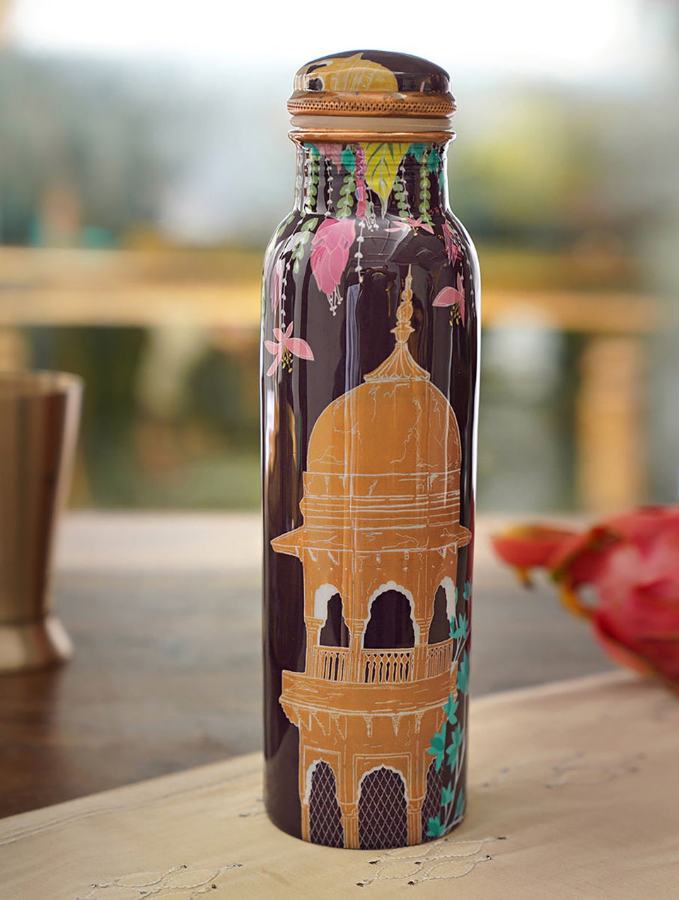 Handcrafted Decal Copper Bottle