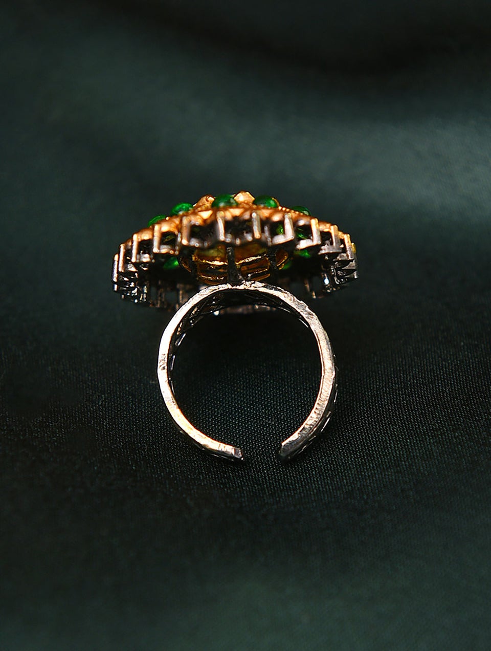 Women Gold Adjustable Gold Plated Brass Ring