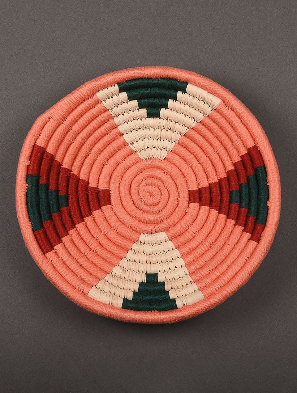 Maroon And Green Handwoven Sabai Grass Basket
