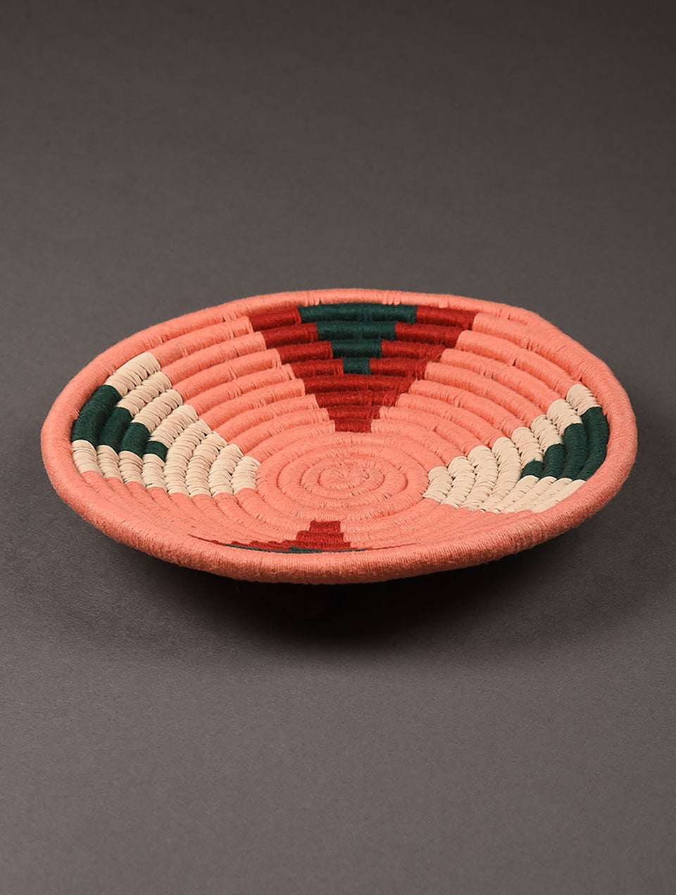 Maroon And Green Handwoven Sabai Grass Basket