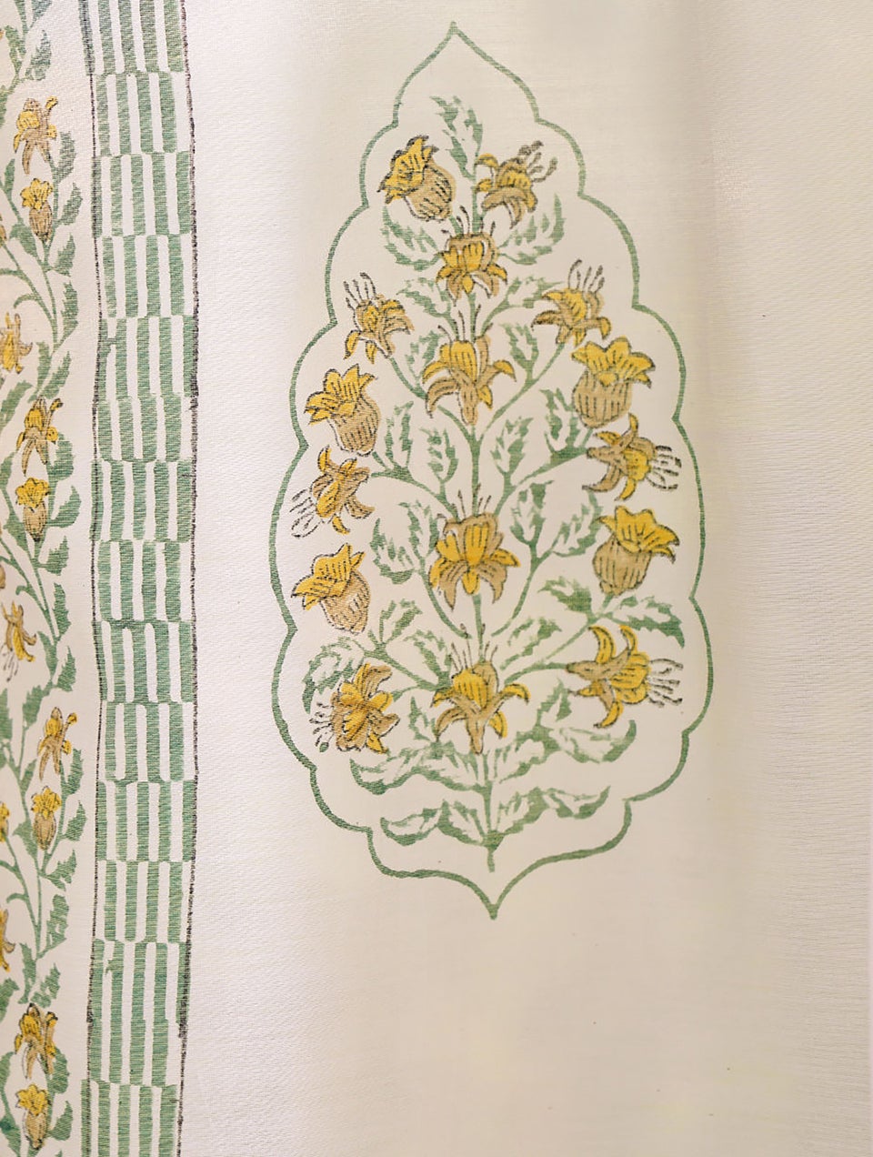 Handblock Printed Silk Curtain