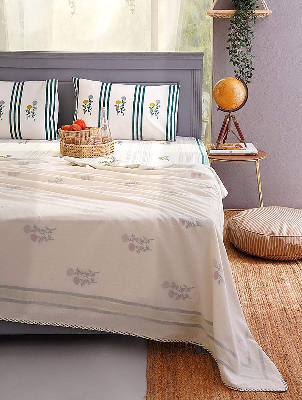 Handblock Printed Single Bed Cotton Dohar