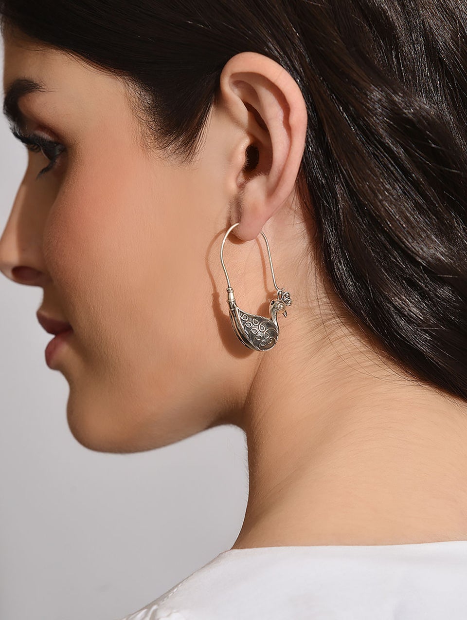 Women Silver Hoop Earrings