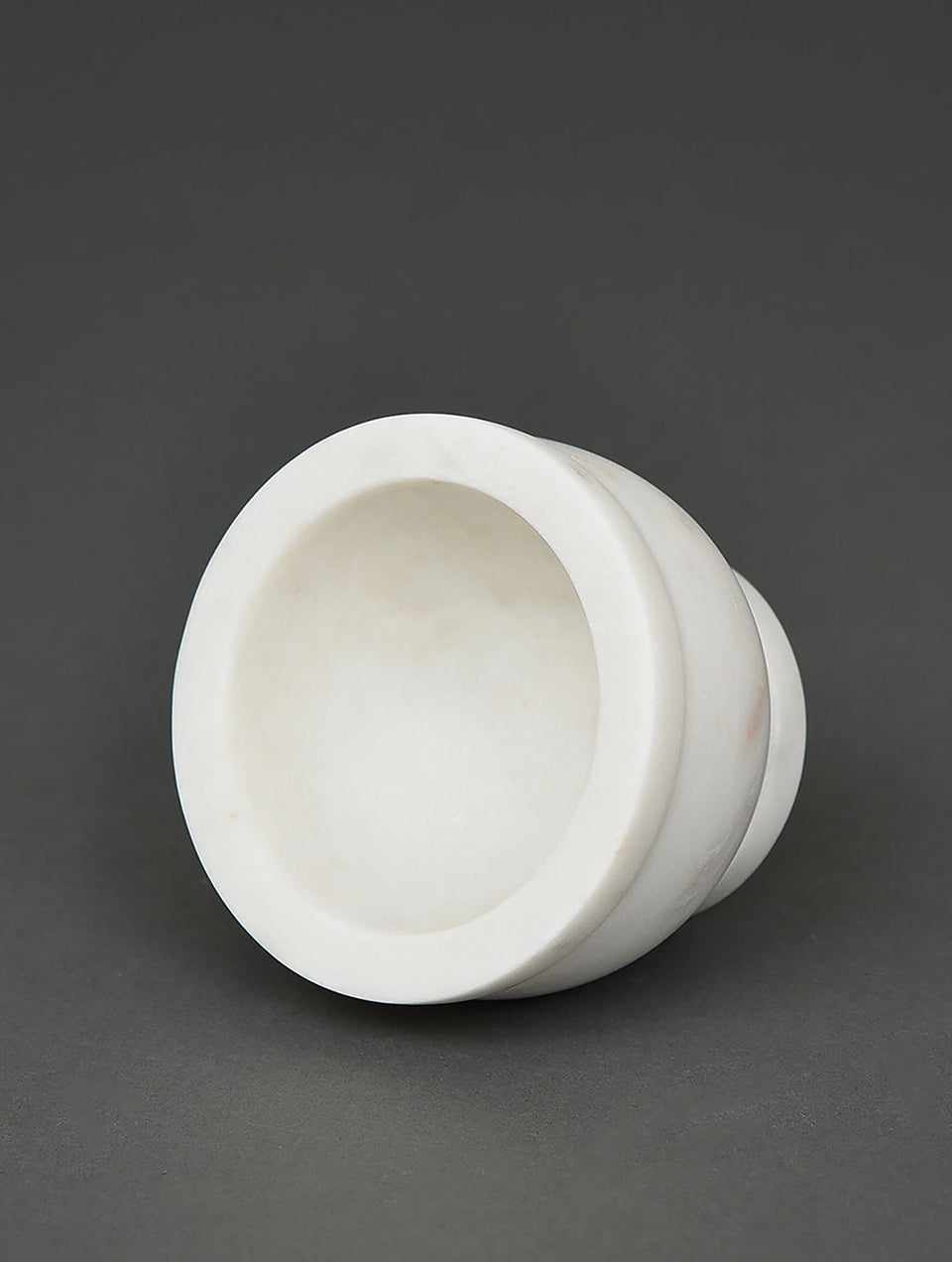 White Marble Mortar And Pestle With Mother Of Pearl Inlay