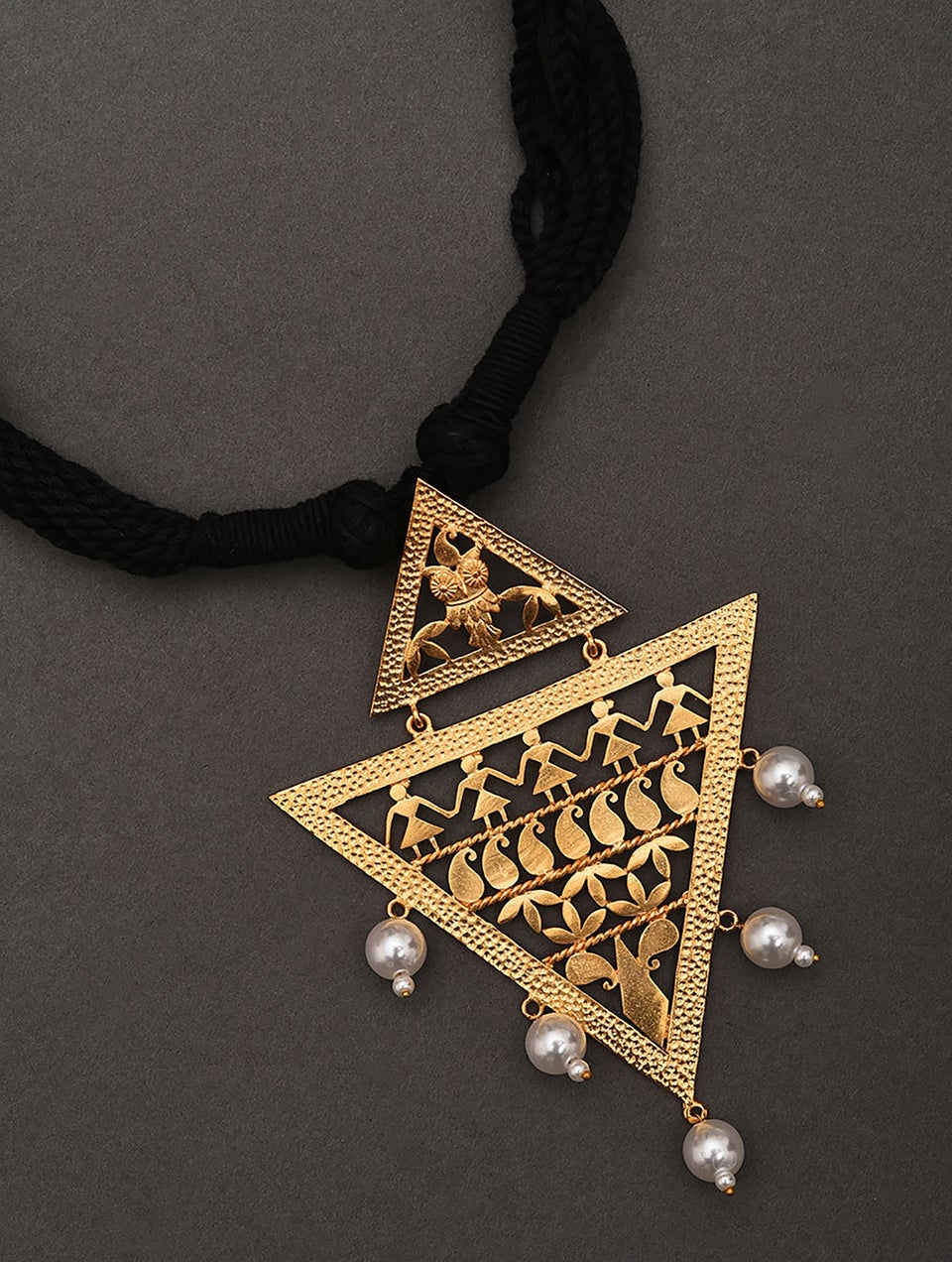 Women Gold Tone Tribal Necklace
