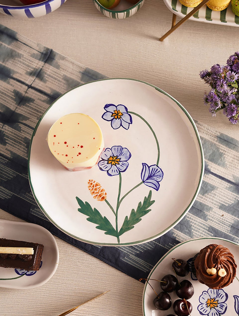 Handpainted Ceramic Cake Stand