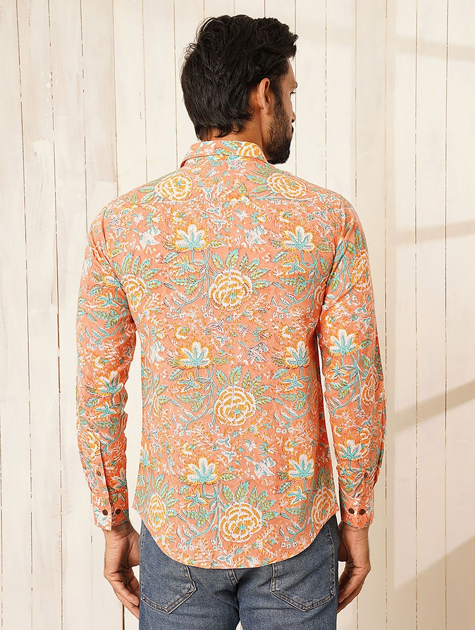 Men Multicolour Cotton Printed Shirt Collar Regular Fit Shirt