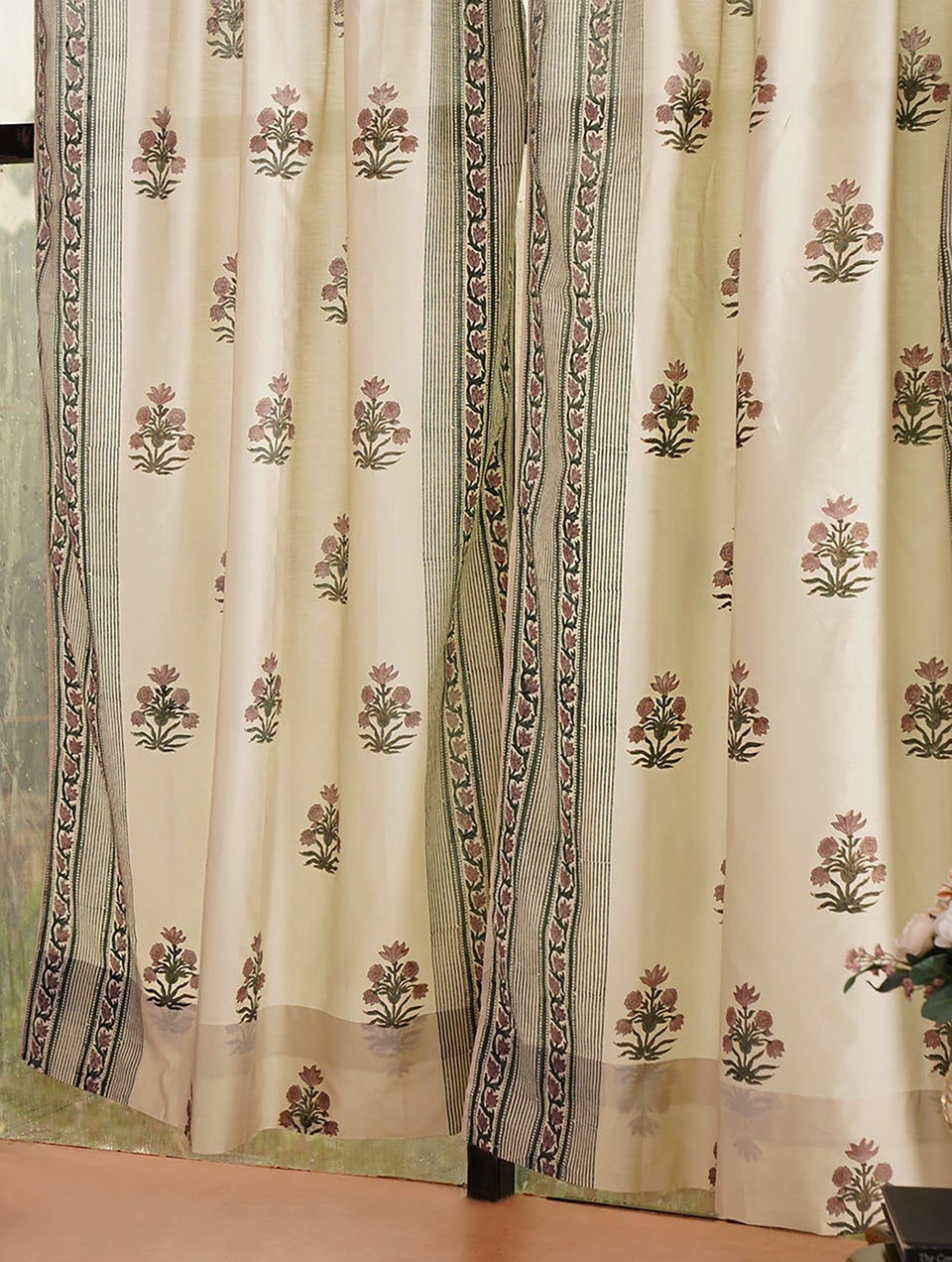 Handblock Printed Chanderi Curtain