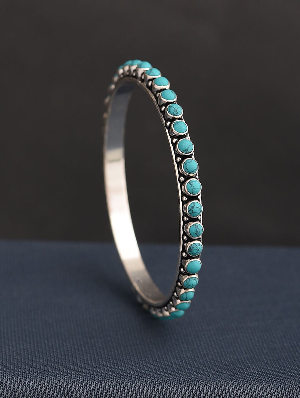Women Antique Silver Non Adjustable Silver Bangles
