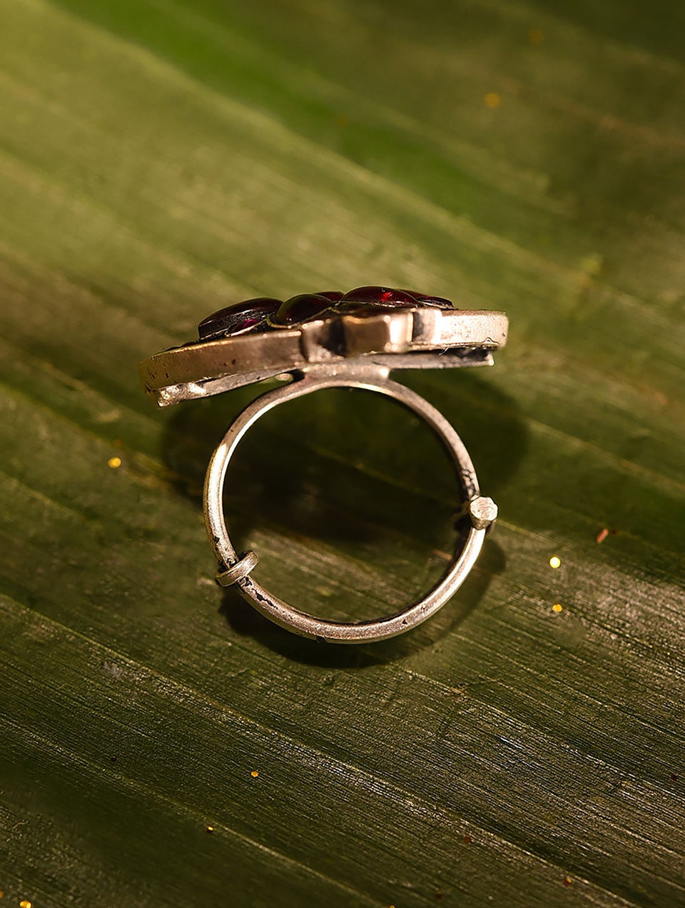 Women Silver Adjustable Oxidized Silver Silver Ring