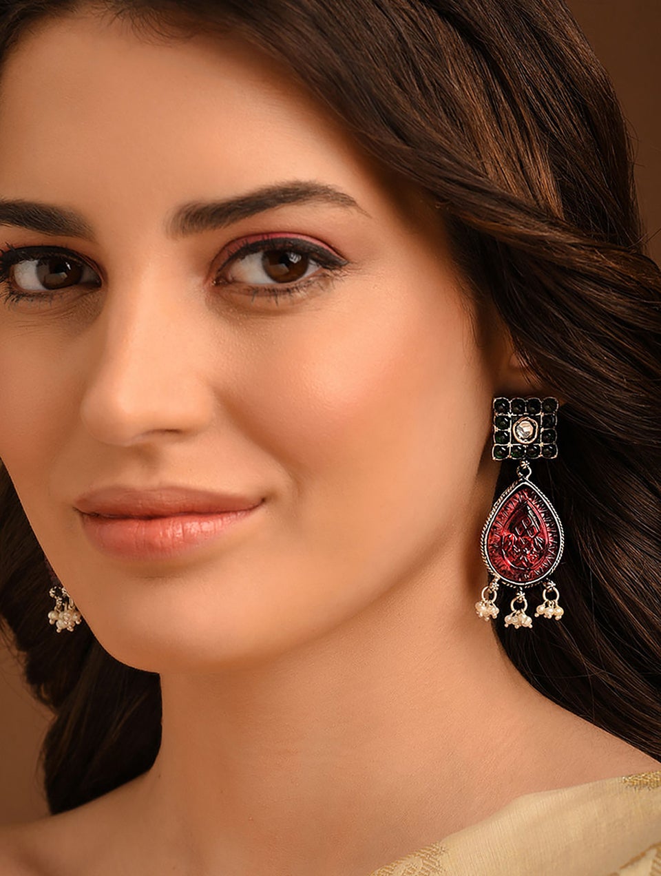 Women Silver Push Back Silver Danglers