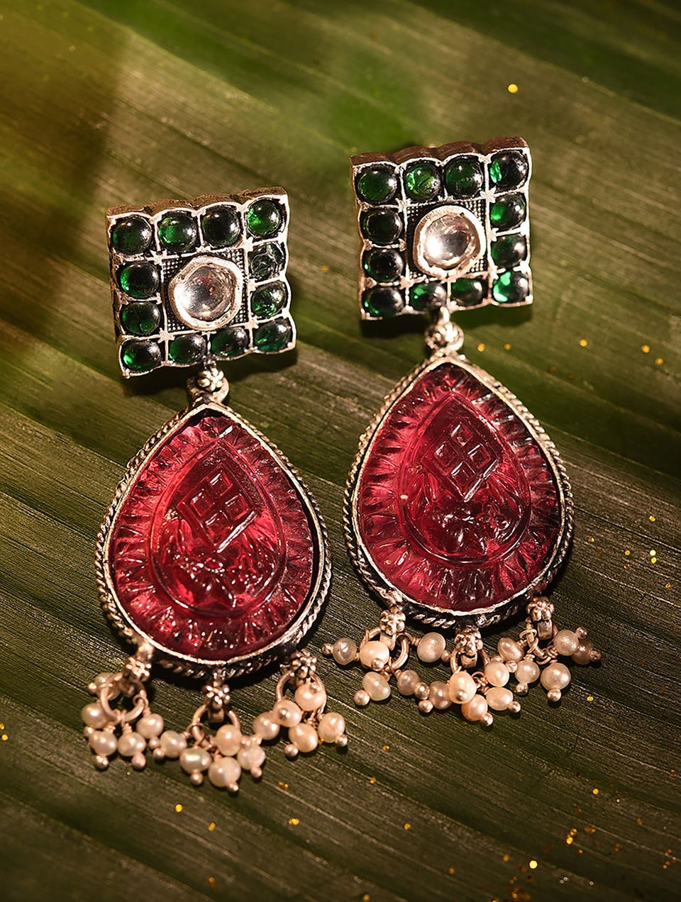 Women Silver Push Back Silver Danglers
